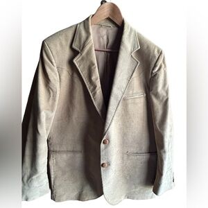 Kenny Rodgers Circle S Size 44R Tan Corduroy Suit Jacket, 2 button, lined